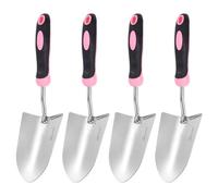 QUARKZMAN 4 Pièces Pelles De Jardin 13.23 x 3.39 Transplantoir en Acier Inoxydable avec Manche Outils De Jardin pour Jardinage Désherbage Plantation, Rose