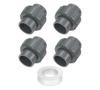 QUARKZMAN 4 Pièces Raccord Union PVC 25mm (3/4") Gris