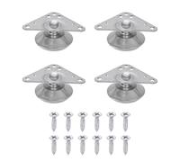 QUARKZMAN 4 Pieds De Nivellement De Meuble, Pieds Réglables en Métal, Niveleurs De Pieds De Table Robustes À Visser avec Plaques Triangulaires pour Sofa, Chair, Cabinet, Table(26 x 11 x