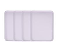 QUARKZMAN 4 Plateaux De Service en Plastique 15 X 10.6 Pouces Mauve Clair | Plateau Rectangulaire, Pour Nourriture Cafétéria Cuisine Restaurant Café Fruit Burger Déjeuner Dessert