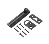 QUARKZMAN 4" Verrou De Surface En Laiton Massif, Verrou Coulissant De Sécurité Dissimulé Pour Porte Avec Vis, Verrou Poli Pour Porte Française Pour Placard Armoire Portes Encastrées, Noir