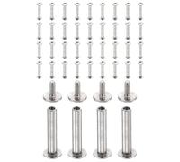 QUARKZMAN 40 Jeux De Vis Chicago M2x16mm Longueur 5mm Rivet Métallique À Tête Phillips Clou Rivet Goujon Boulons Rivets Vis De Fixation Pour DIY Ceinture En Cuir Sac Reliure Livre, Argent