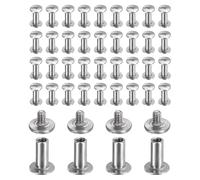 QUARKZMAN 40 Jeux De Vis Chicago Phillips Clou Rivet Goujon Boulons Rivets | Poteau De Fixation Vis Pour DIY Ceinture En Cuir Sac Artisanat Reliure, Argent, M2x7mm 3mm Longueur, Metal