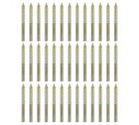 QUARKZMAN 40 Pcs Vis À Double Tête M4x40, Boulons À Pitons Acier Au Carbone Auto-Taraudeurs Pour Pieds Meubles Bois, Couleur Zinc