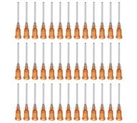 QUARKZMAN 40 pièces Aiguille industrielle à bout émoussé 15G ambre | Aiguille de distribution pour pistolet à colle liquide, de 1 pouce de longueur avec connecteur à vis de verrouillage Luer
