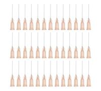 QUARKZMAN 40 pièces Aiguille industrielle à bout rond 26G café clair | Aiguille de distribution pour pistolet à colle liquide, 1 pouce de longueur avec connecteur à vis de verrouillage Luer