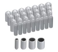 QUARKZMAN 40Pcs Embouts Ronds en Caoutchouc de 3 mm, 6 mm, 9 mm, 12 mm, Gris, pour Protéger Les Vis Et Les Filetages