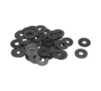 QUARKZMAN 40Pcs M10 Rondelles Plates 10mm ID 30mm OD 2mm Épaisseur Noir | en Nylon, Rondelle Lisse Joints en Plastique, Attache d'Étanchéité Entretoise Anneau