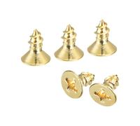 QUARKZMAN 40Pcs M3.5 x 8mm Vis À Bois Laiton | Tête Plate Autotaraudeuse Phillips Charnières Porte, Meubles Électroménagers
