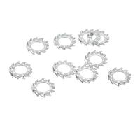 QUARKZMAN 40Pcs Rondelles de Blocage à Dents Externes, M4 Acier Finition Zinc Rondelle de Blocage Dentelée Externe pour Fixations d'Équipement Mécanique, Argent