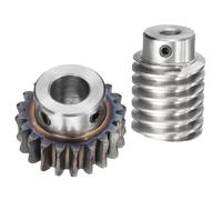 QUARKZMAN #45 Engrenage À Vis Sans Fin En Acier 20T Module 1.5 Boîte | Taux De Réduction 20:1, Rotation Droite, Engrenage-Alésage 12mm Diamètre Extérieur 33mm, Tige Alésage 8mm