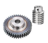 QUARKZMAN #45 Engrenage À Vis Sans Fin En Acier 20T Module 1.5 Taux De Réduction 20:1 Rotation Droite BoîteRoue(Engrenage-Alésage 12mm Diamètre Extérieur 63mm, Tige Alésage 8mm)