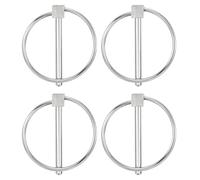 QUARKZMAN 4Pcs 0.18" x 1.65" Goupilles Pour Tracteur En Acier Inoxydable 316 Kit Assortiment Avec Anneau Pour Remorques, Tracteurs Agricoles, Camions, Tondeuses À Gazon, Argent