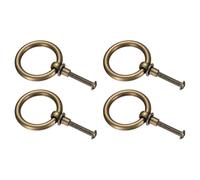 QUARKZMAN 4Pcs 1.38 Inch Poignées Et Boutons De Tiroir En Laiton Pour Armoire Commode Placard, Anneaux De Tiroir Avec Vis, Bronze