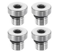 QUARKZMAN 4Pcs 304 Inox Acier Tuyau Bouchon Raccord M8x1 Métrique Mâle Filetage Intérieur Hexagonal Tête Bouchon Hexagonal Tête Bonde Bouchons Raccords avec Joint Bague