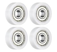 QUARKZMAN 4pcs 606ZZ Poulie à Roulements, 6x21x8mm Roulements Rigides à Billes à Gorge Profonde, Roue Roulante Transporteuse Poulie Plate pour Accessoires Quincaillerie Meubles Fenêtre