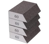 QUARKZMAN 4pcs Blocs Éponge De Ponçage 120-180 Grain Éponge De Ponçage Avec Bord Angulaire 4"x2.8"x1", Réutilisable Bloc De Ponçage Mousse Pour Polir Cuisine Métal Bois Placoplâtre