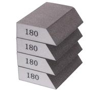 QUARKZMAN 4pcs Blocs Éponge De Ponçage 600-800 Grain Éponge De Ponçage Avec Bord Angulaire 4"x2.8"x1", Bloc Éponge De Ponçage Lavable Et Réutilisable Pour Polissage Cuisine Métal Bois
