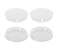QUARKZMAN 4pcs Bouchons de Trou, 60mm(2-3/8") Capuchons d'Obturation en Plastique pour Trous de Perçage, Obturateur Cache Trou Bouchon Rond pour Insertion Meubles Armoire Panneaux Mur, Blanc