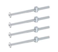 QUARKZMAN 4pcs Boulons pour Cadre de Lit M6x100mm avec Écrou à Tête Fendue | Vis à Tête Hexagonale Interne Boulons Écrous Barillet, Vis de Fixation pour Meuble Chaise Lits