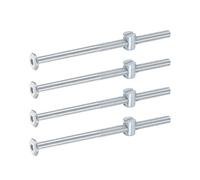 QUARKZMAN 4pcs Boulons pour Cadre de Lit M6x110mm avec Écrou à Tête Fendue | Vis à Tête Hexagonale Interne Boulons Écrous Barillet, Vis de Fixation pour Meuble Chaise Lits