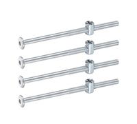 QUARKZMAN 4pcs Boulons pour Cadre Lit M6x110mm avec Écrou à Tête Forme Riz | Vis à Tête Hexagonale Interne Boulons Écrous Barillet, Vis de Fixation pour Meuble Chaise Lits