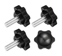 QUARKZMAN 4Pcs Bouton de Vis de Serrage, 1/4-20 x 0.63 Bouton Étoile en Forme Hexagonale Poignées en Plastique Serrage Manuelle pour Meubles Mécaniques à Base de Parapluie, 32mm Diamètre