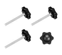 QUARKZMAN 4Pcs Bouton de Vis de Serrage, M5 x 50mm Bouton Étoile en Forme Hexagonale Poignées en Plastique Serrage Manuelle pour Meubles Mécaniques à Base de Parapluie, 25mm Diamètre