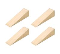QUARKZMAN 4Pcs Cale-Porte En Bois, 5.91" x 1.97" x 1.97" Non-Slip Bloc En Bois Massif Triangles Pour Chaise Canne Maison Bureau Sol
