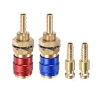 QUARKZMAN 4Pcs Connecteur Rapide pour Gaz et Eau Rouge/Bleu | pour Tube de Diamètre Intérieur 6mm avec Tuyau pour Torche de Soudage à Connecteur Rapide Tig 12 18 20 27, Libération de Gaz