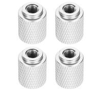 QUARKZMAN 4pcs Écrou À Moletage, M5 12mm OD 16mm Hauteur 6061 Alliage D'Aluminium Anodisé Écrou À Main, Vis Châssis Métallique Pour Machinery, DIY Assembly, Electronics, Bright Silver