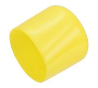 QUARKZMAN 4Pcs Embouts en Caoutchouc 40mm de Diamètre Intérieur Capuchon Rond en Vinyle pour Vis, Protection de Pieds de Meuble, Tube, Jaune