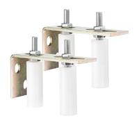 QUARKZMAN 4pcs Galet Guide pour Portail Coulissant 30x80mm, Blanc | M12 Roulette Nylon avec Équerre Guide au Sol pour Porte Grange Coulissante, Roue Universel Guidage Support de Plancher Mur