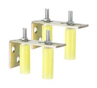 QUARKZMAN 4pcs Galet Guide pour Portail Coulissant 30x80mm, Jaune | M12 Roulette Nylon avec Équerre Guide au Sol pour Porte Grange Coulissante, Roue Universel Guidage Support de Plancher Mur