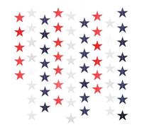 QUARKZMAN 4Pcs Guirlande Étoiles Pailletées, 16m Streamer Étoiles Nacré Double Face Décoration Suspendue pour Mariage Anniversaire Noël Fête, Rouge Blanc Bleu
