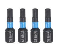 QUARKZMAN 4pcs H5/32 SAE Embout de Tournevis Hexagonal 1/4" Tige Hexagonale 25mm/1" Longueur Magnétique Embouts Acier S2 de Perceuse Électrique de Qualité Industrielle