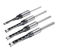 QUARKZMAN 4pcs Mèche À Trou Carré Pour Bois 1/2" 1/4" 3/8" 5/16" | Acier Rapide Pour Menuiserie Charpente, Chisel Mortaiseur À Cannelure Creuse Outil De Coupe