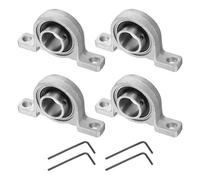 QUARKZMAN 4pcs Paliers de Battement Montés Lisse KP005, Palier à Semelle Alésage 25mm pour Bride Roulement à Bille de Bloc Roue de Brouette Machine à Axe Imprimante 3D, P6(ABEC3)