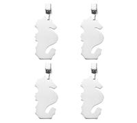 QUARKZMAN 4Pcs Poids pour Nappe, Poids pour Nappe en Acier Inoxydable avec Pinces Métalliques, Pendentif pour Nappe en Forme De Hippocampe 8.5 x 4.5cm pour Décoration De Table De Jardin Et