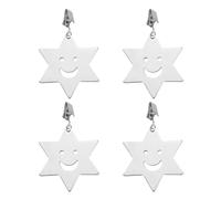 QUARKZMAN 4Pcs Poids pour Nappe, Poids pour Nappe en Acier Inoxydable avec Pinces Métalliques, Pendentif en Forme D'étoile 7.2 x 6.3cm pour Décoration De Table De Jardin Pique-Nique