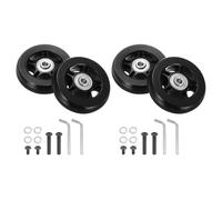 QUARKZMAN 4pcs Roulette Valise de Remplacement, Roue Valise Universelle pour Bagages 70x19mm, Roues Pivotantes en Caoutchouc avec Accessoire Réparation pour Valises Cabine Chariot, Noir