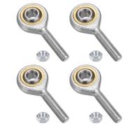 QUARKZMAN 4Pcs SA6T/K Embout à Rotule 6mm M6x1.0 Filetage Mâle à Gauche, Embouts à Rotule Autolubrifiants avec Écrou de Blocage
