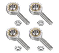 QUARKZMAN 4Pcs SA8T/K Embout à Rotule de 8 mm avec Filetage Mâle M8x1.25 à Gauche, Embouts à Rotule Autolubrifiants avec Écrou de Blocage