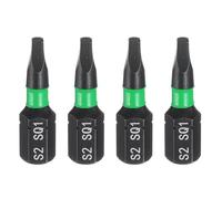 QUARKZMAN 4pcs SQ1 Embout de Tournevis Carré 1/4" Tige Hexagonale 25mm/1" Longueur Magnétique 4 Pans Acier S2 Forets de Tournevis et de Perceuse Électrique de Qualité Industrielle