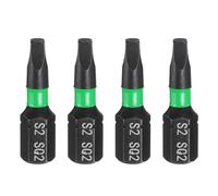 QUARKZMAN 4pcs SQ2 Embout de Tournevis Carré 1/4" Tige Hexagonale 25mm/1" Longueur Magnétique 4 Pans Acier S2 Forets de Tournevis et de Perceuse Électrique de Qualité Industrielle