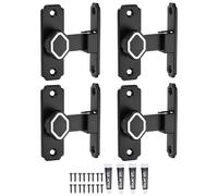 QUARKZMAN 4Pcs Verrou Pour Porte Coulissante, Verrou À Bascule 90 Degrés, Loquet De Sécurité En Alliage D'Aluminium Avec Vis Et Adhésif Sans Clous Pour Jardin Salle De Bain Garage, Noir