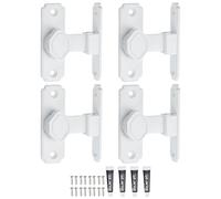 QUARKZMAN 4Pcs Verrou Pour Porte Coulissante, Verrou À Battant 90 Degrés, Loquet De Sécurité En Alliage D'Aluminium Avec Vis Et Adhésif Sans Clous Pour Jardin Salle De Bain Garage, Blanc