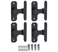 QUARKZMAN 4Pcs Verrou Pour Porte Coulissante, Verrou À Battant 90 Degrés, Loquet De Sécurité En Alliage D'Aluminium Avec Vis Et Adhésif Sans Clous Pour Jardin Salle De Bain Garage, Noir