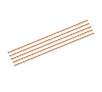 QUARKZMAN 5 Pack Tige Ronde En Cuivre naturel Diamètre 5mm/0.2 Pouce Longueur 204mm/8.03 Pouce Tige Solide En Cuivre Barre Pour Tournage DIY Artisanat Métallique Loisirs Travail Des Métaux