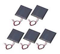 QUARKZMAN 5 Pcs Panneaux Solaires Miniatures 2V 0.22W 110mA, Petits Panneaux Solaires Polycristallins Avec 2 Câbles pour Kits Matériaux Jouets Électriques DIY Chargeur, 44mm x 44mm